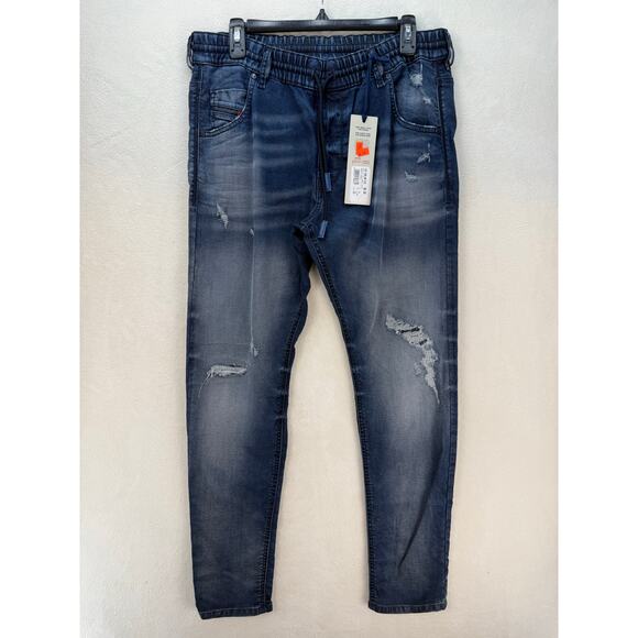 DIESEL MADE IN ITALY WOMEN'S 31 KRAILEY-NE SWEAT JOGG JEANS DISTRESS W STRING